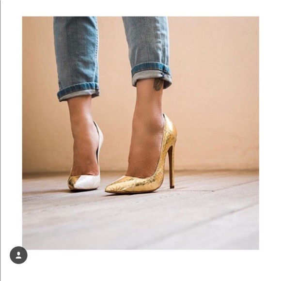 Lauren Marinis - High Heel Cream Gold Snakeskin - Picture 6 of 7